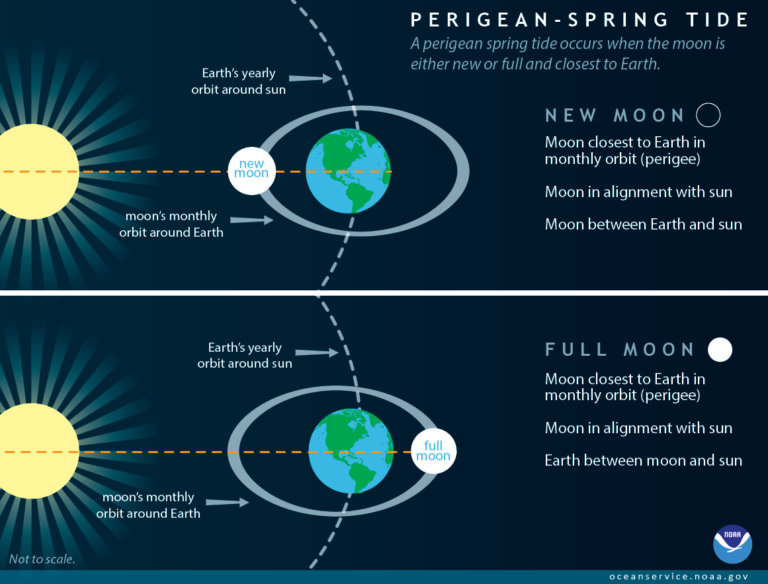 Extra High Perigean Spring Tides Explained | US Harbors