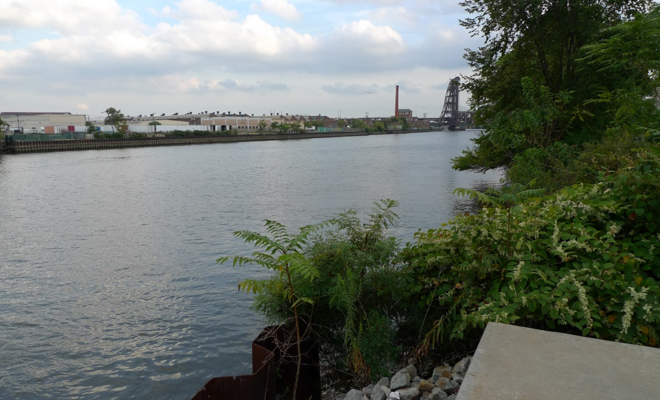 Passaic River, New Jersey. Contamination is found in sediment from the Dundee Dam to the mouth of the river, throughout Newark Bay, and other portions of the New York/New Jersey Harbor. (Credit: NOAA)